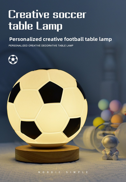 ⊙World Cup Football Lamp European Cup LED Night Light Glass Table Lamp Bedroom Study Bedside Lamp