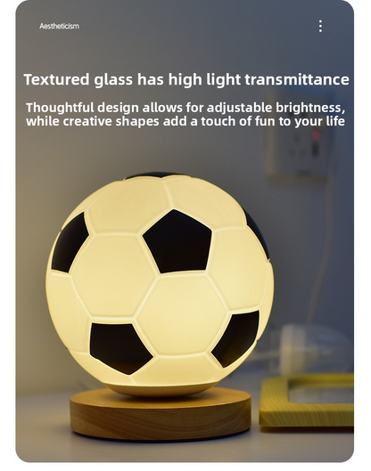 ⊙World Cup Football Lamp European Cup LED Night Light Glass Table Lamp Bedroom Study Bedside Lamp