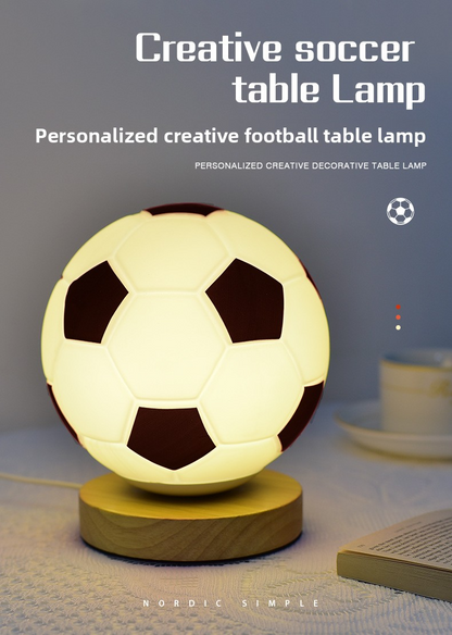 ⊙World Cup Football Lamp European Cup LED Night Light Glass Table Lamp Bedroom Study Bedside Lamp