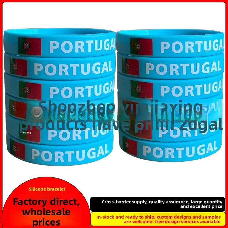 Silicone Bracelet 2026 USA Canada Mexico Football World Cup Bracelet Brazil Portugal Mexico Flag Bracelet