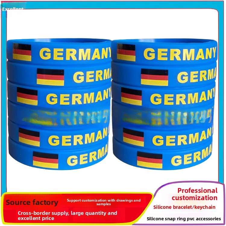 Silicone Bracelet 2026 USA Canada Mexico Football World Cup Bracelet Brazil Portugal Mexico Flag Bracelet