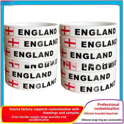 Silicone Bracelet 2026 USA Canada Mexico Football World Cup Bracelet Brazil Portugal Mexico Flag Bracelet