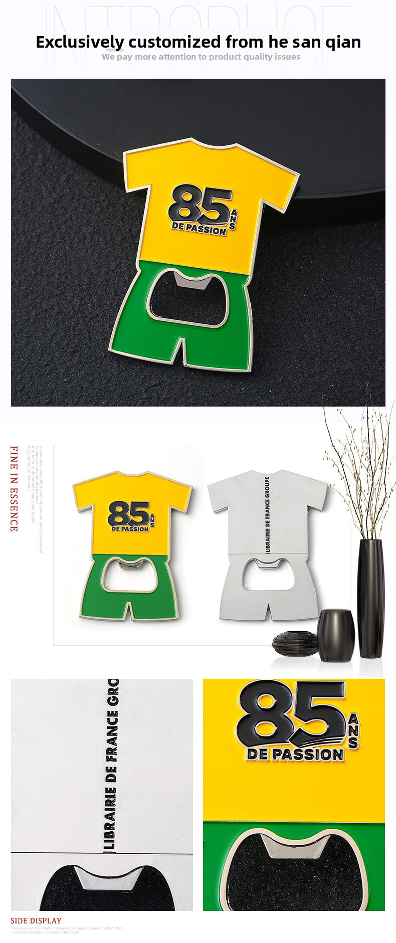 Metal Paint Bottle Opener Fridge Magnet Customization Cross-Border European Cup Jerseys Tourist Attractions Souvenirs Customization