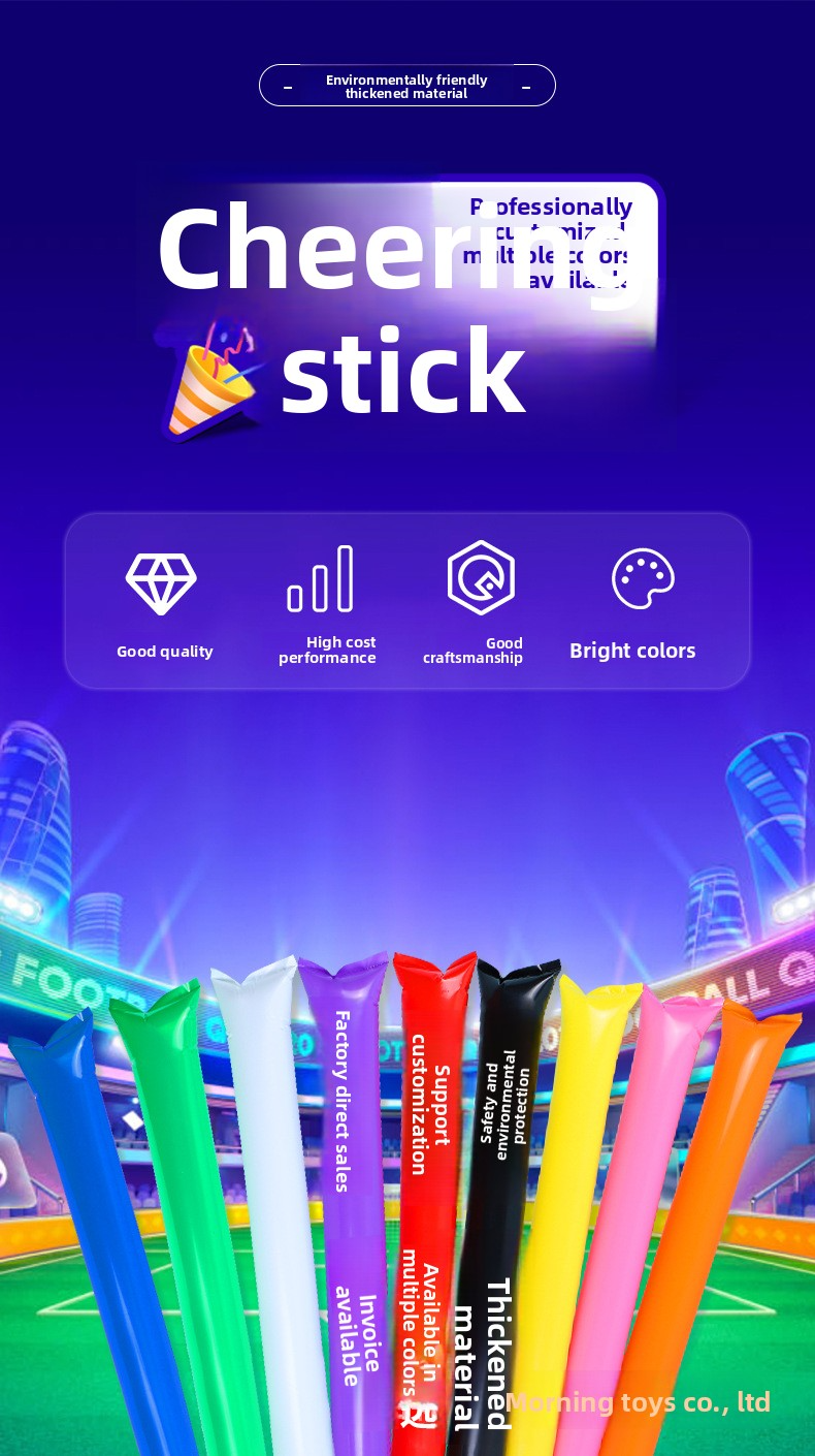Cheer Stick, Support Stick, Balloon Stick, Inflatable Stick, Cheering Stick, Atmosphere Stick, Atmosphere Props, Inflatable Cheer Stick, Customizable