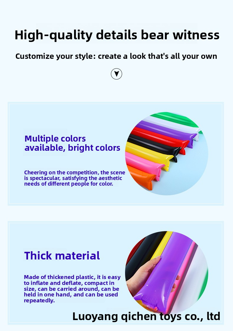 Cheer Stick, Support Stick, Balloon Stick, Inflatable Stick, Cheering Stick, Atmosphere Stick, Atmosphere Props, Inflatable Cheer Stick, Customizable