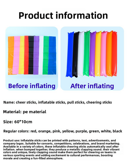 Cheer Stick, Support Stick, Balloon Stick, Inflatable Stick, Cheering Stick, Atmosphere Stick, Atmosphere Props, Inflatable Cheer Stick, Customizable