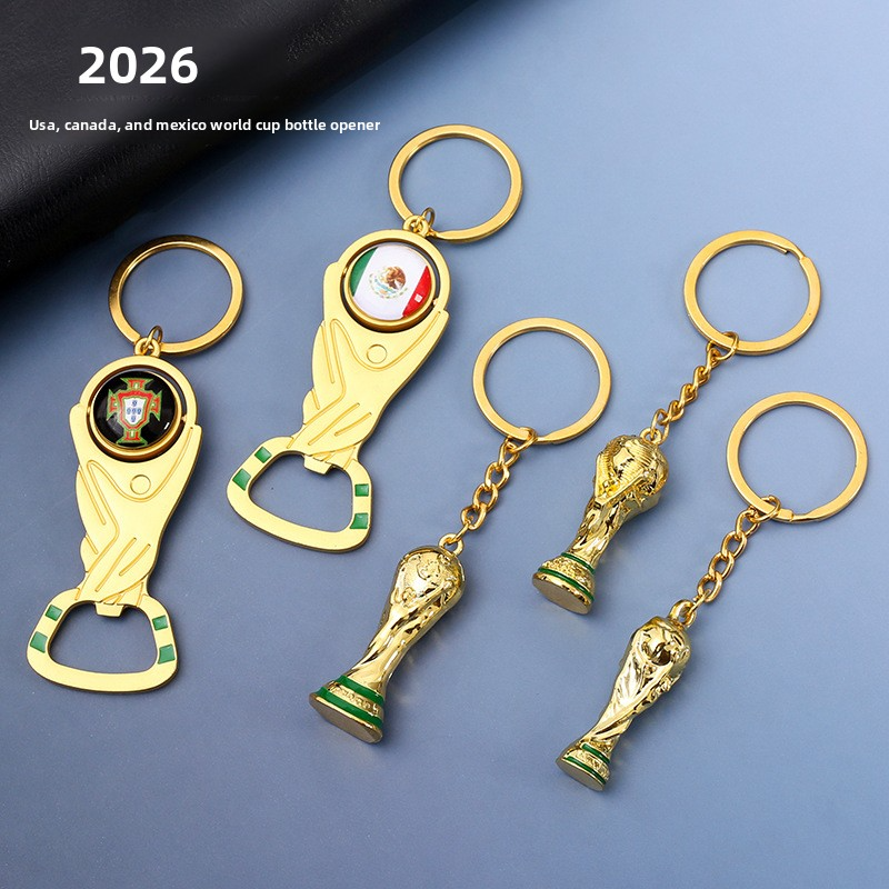 2026 USA Canada Mexico World Cup Bottle Opener Trophy Keychain Fan Bar World Cup Small Gift New Model