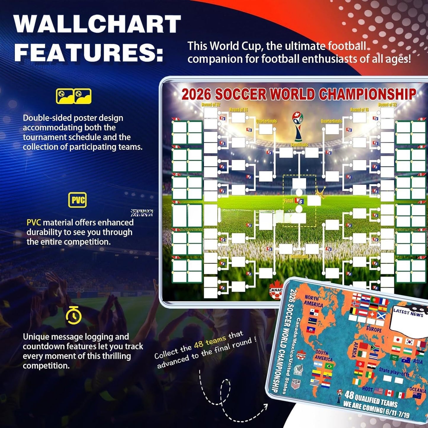2026 World Cup Football Team Flag 2026 World Cup Schedule Poster Atmosphere Props