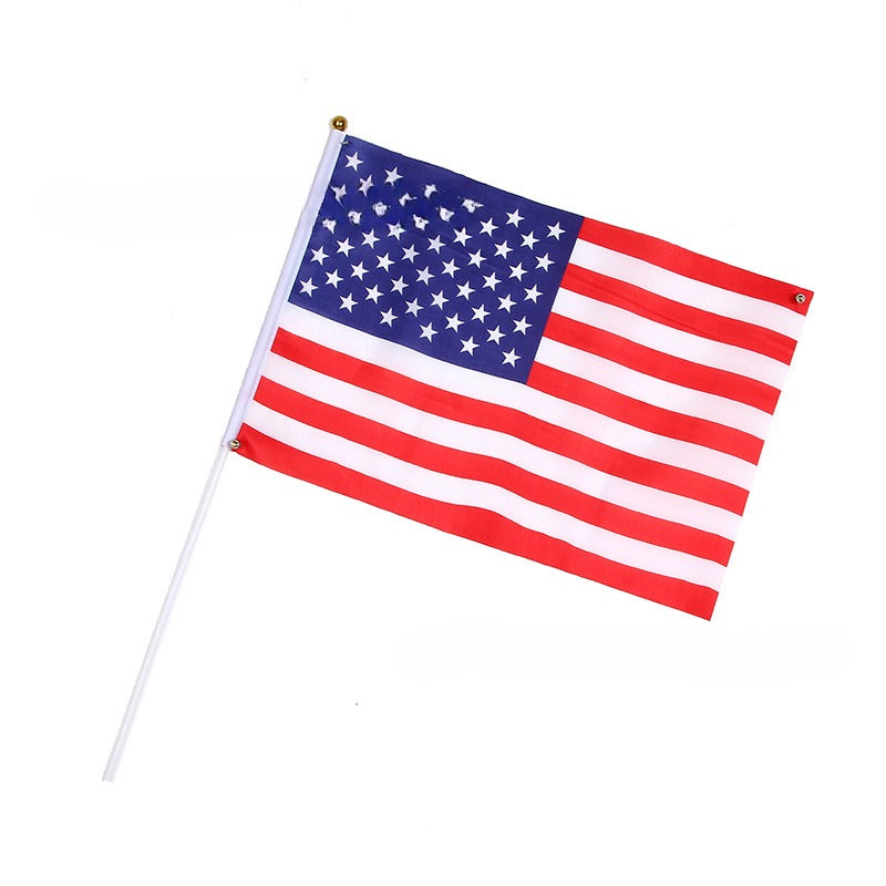 2026 World Cup Handheld Flag Polyester Student Sports Meet Cheering Handheld Flag Small Flag Fan Supplies Wholesale